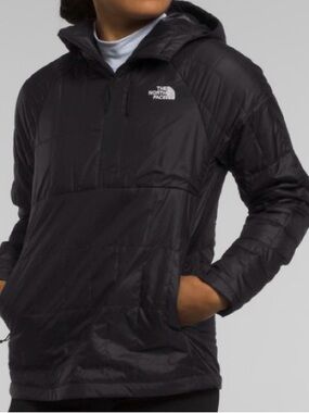NWT North Face Circolift Black 1/4 Zip Quilted Hooded Pullover Jacket in 3XL
